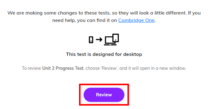 Screenshot highlighting the 'Review' button