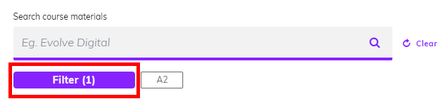 Screenshot highlighting the filter button