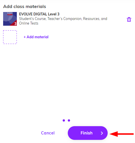 Screenshot highlighting the 'Finish' button