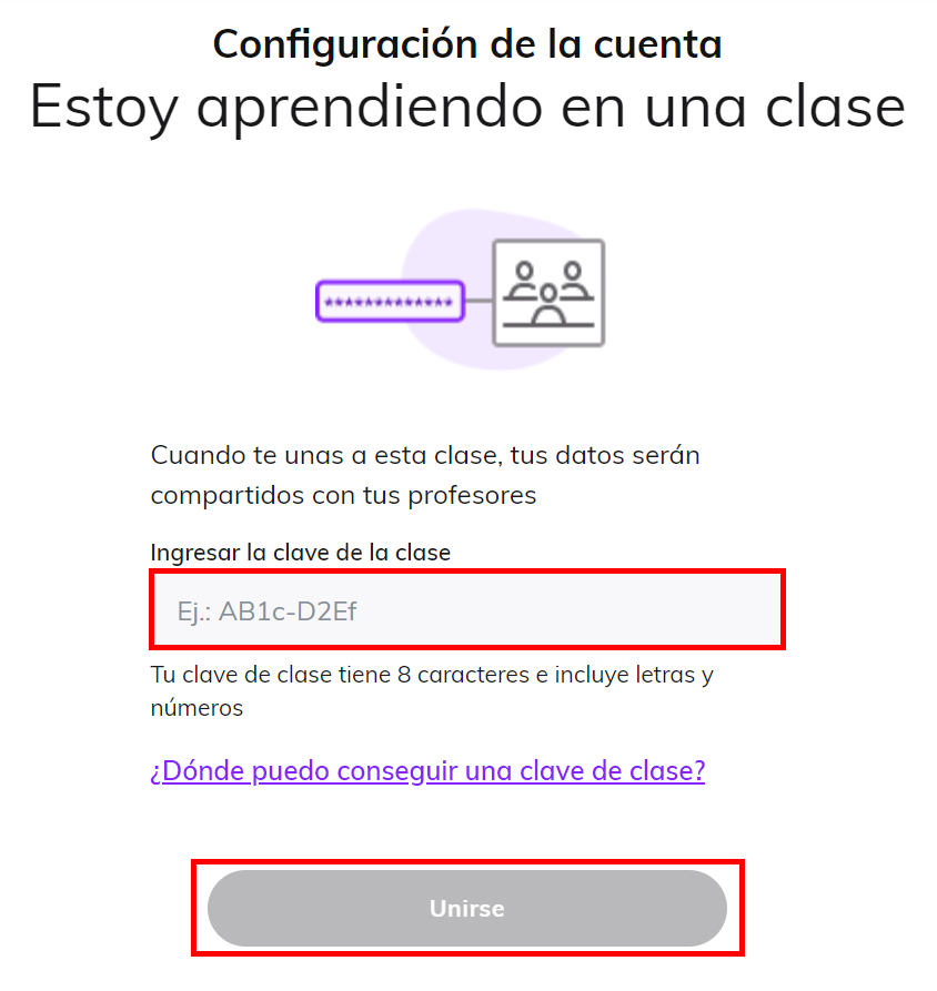 Cómo me uno a una clase Con una clave de clase - Step 2.png