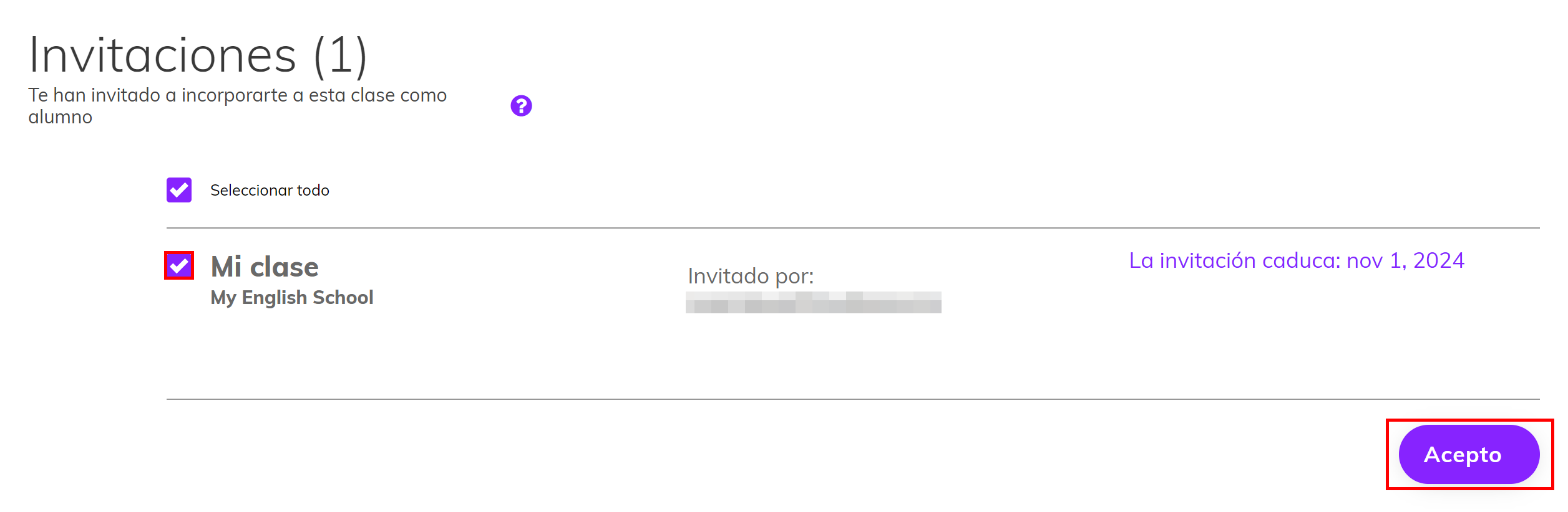 Cómo me uno a una clase Con una invitación - Step 2.png