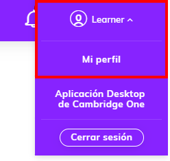 Captura de pantalla resaltando la opción 'Mi perfil'