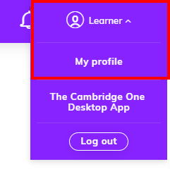 Screenshot highlighting 'My profile'
