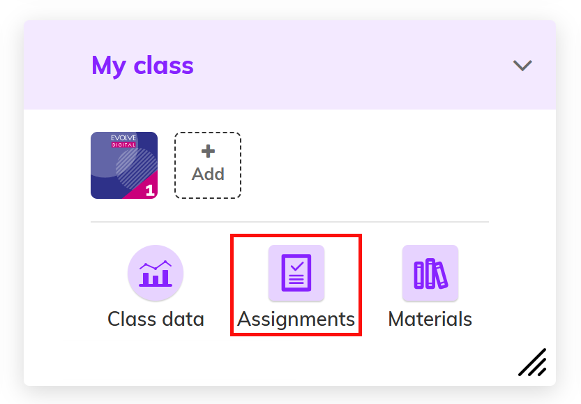 Screenshot of a class highlighting 'Assignments'