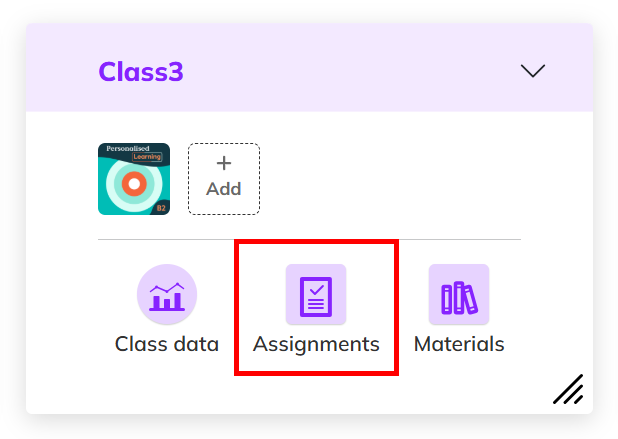 Captura de pantalla de una clase con Personalised Learning, resaltando 'Assignments'.png