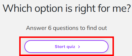 Screenshot of the quiz name, highlighting the 'Start quiz' button