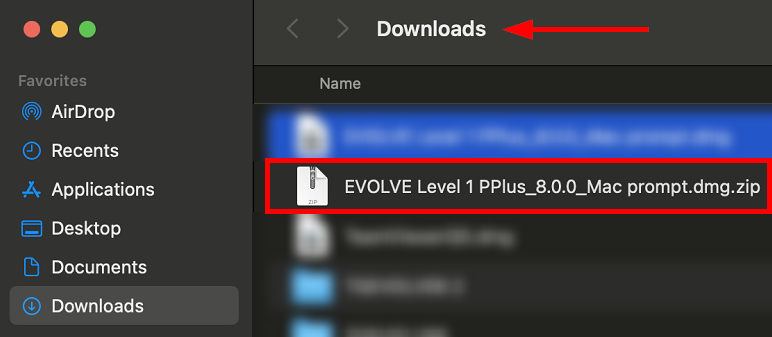 Screenshot highlighting the 'Presentation Plus' zip file under the 'Downloads' folder