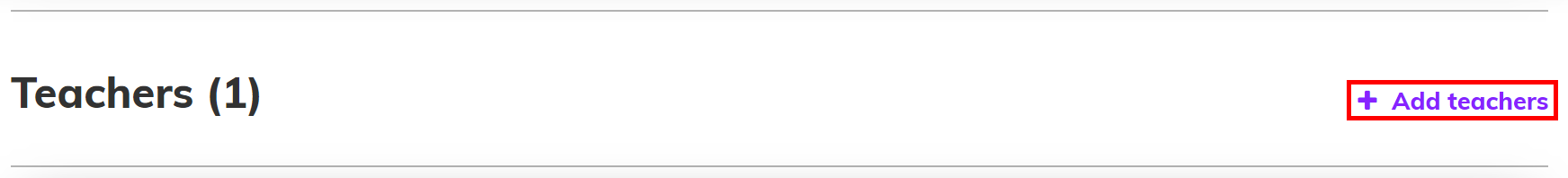 Screenshot highlighting '+ Add teacher' button