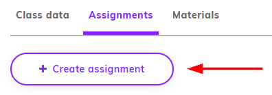 Screenshot highlighting '+Create assignment' button