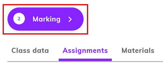 Screenshot highlighting the 'Marking' button