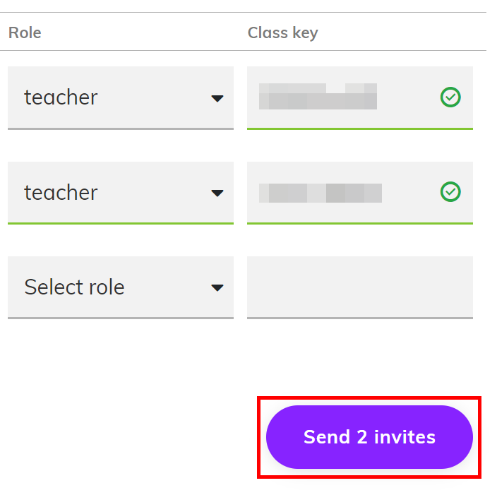 Screenshot highlighting the 'Send # invites' button