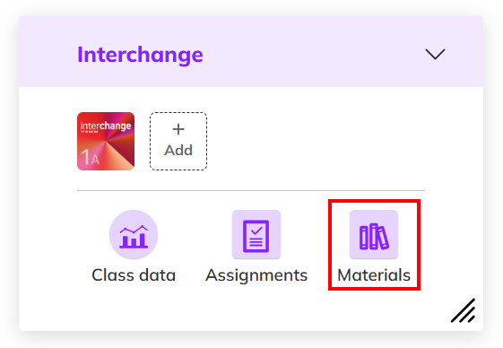 Captura de pantalla de una clase resaltando la pestaña 'Materials'