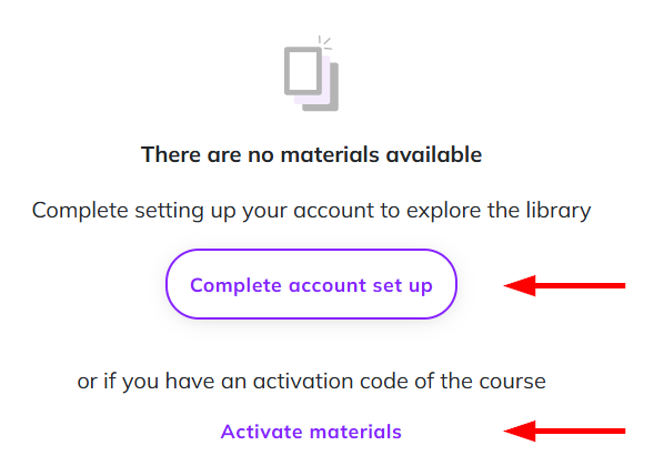 Screenshot pointing the two options available
