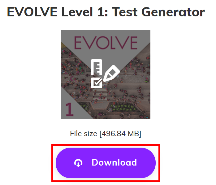Screenshot highlighting the download button