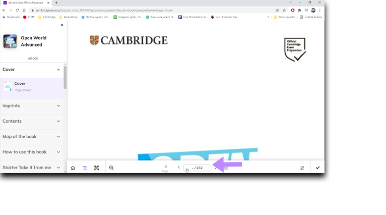 Screenshot highlighting the 'Go to page' menu