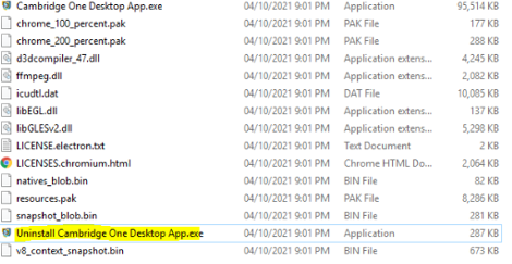 How do I uninstall Cambridge One Desktop App? – Cambridge One